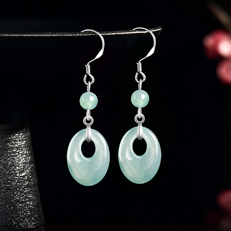 Myanmar Jadeite Ring Earrings  - Earrings 评论和价格