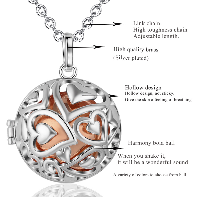 Eudora 20mm Harmony Ball Penda - Heart Locket Necklace Photo 评论和价格
