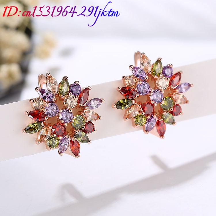 Natural Crystal Flower Earring - Earrings 评论和价格