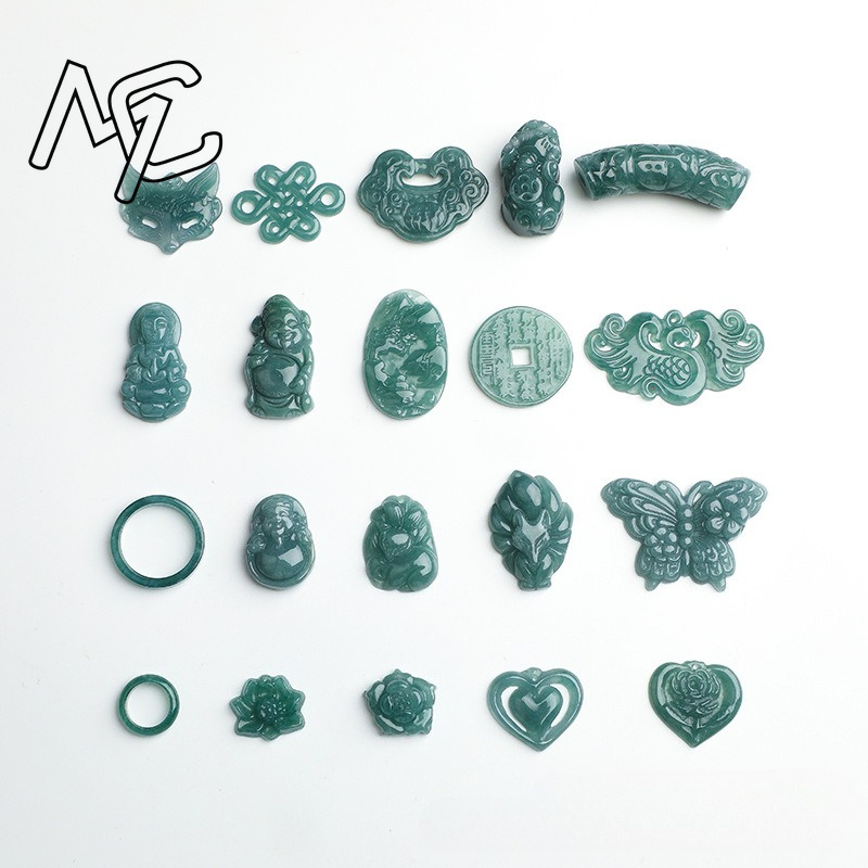 2PC Natural Blue Water Jadeite - Earrings 评论和价格