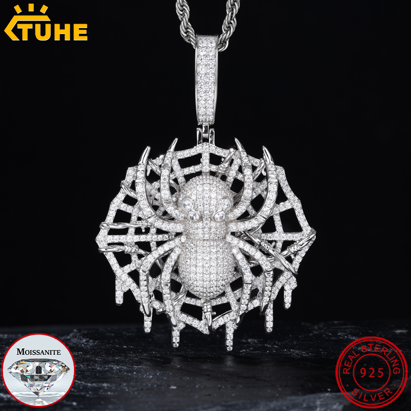 TUHE Hight Quality VVS1 Moissa - 925 Sterling Silver Chain Necklace Men 评论和价格
