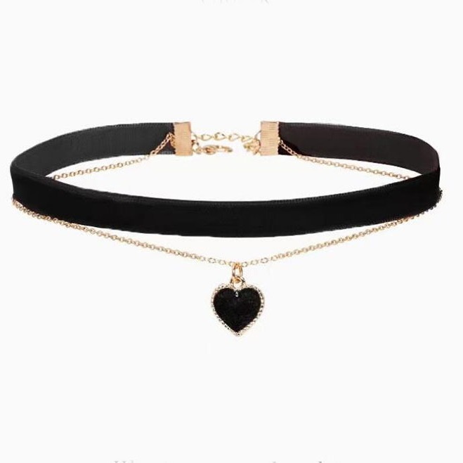 Romantic Double Layer Choker N - Layered Pendant Necklace Aesthetic 评论和价格