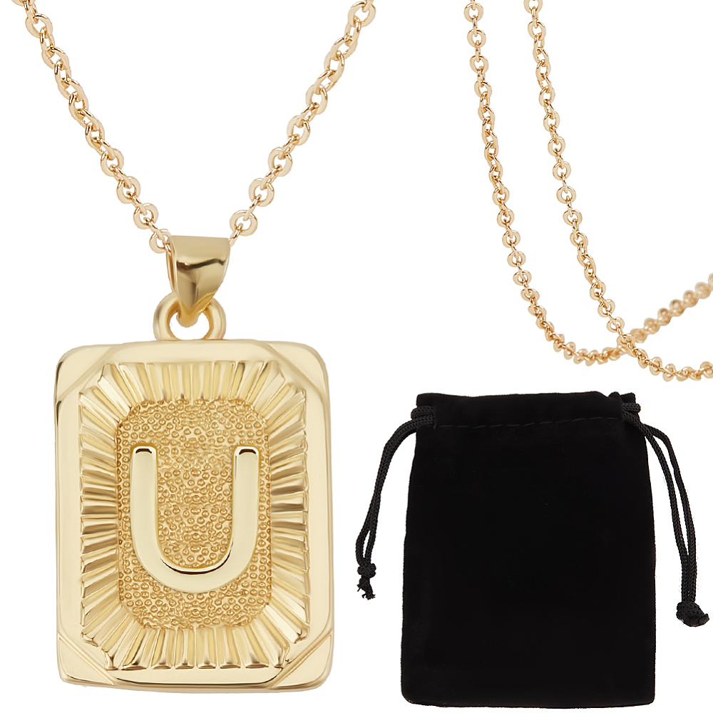 1 Box 1Pc Initial Necklace for - Initial Letter Necklace 18K Gold 评论和价格