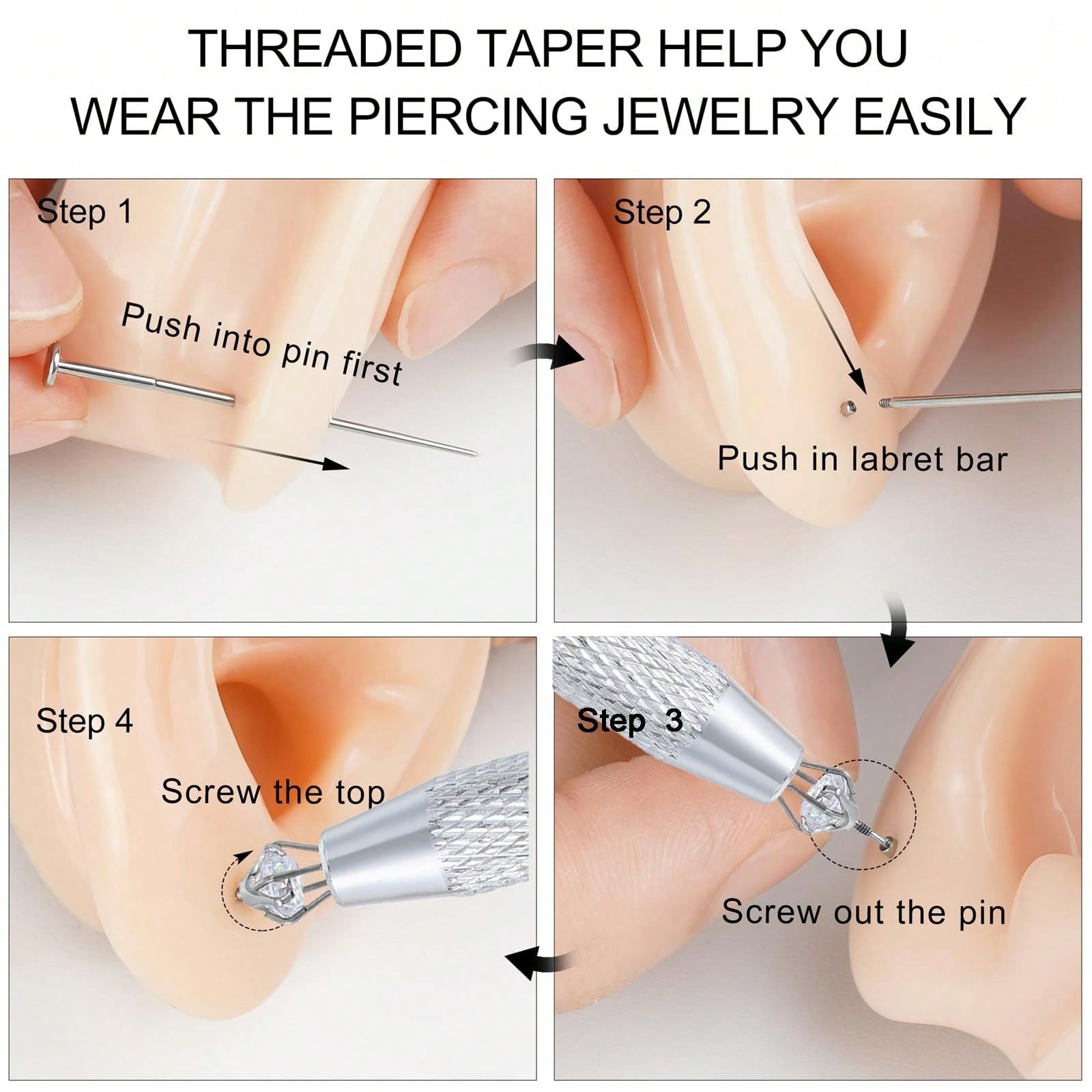 16G/20G Taper Piercing Tool Ki - Body Jewelry 评论和价格