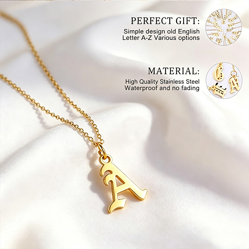 Letter Necklaces for Women Per - Initial Letter Necklace 18K Gold 评论和价格